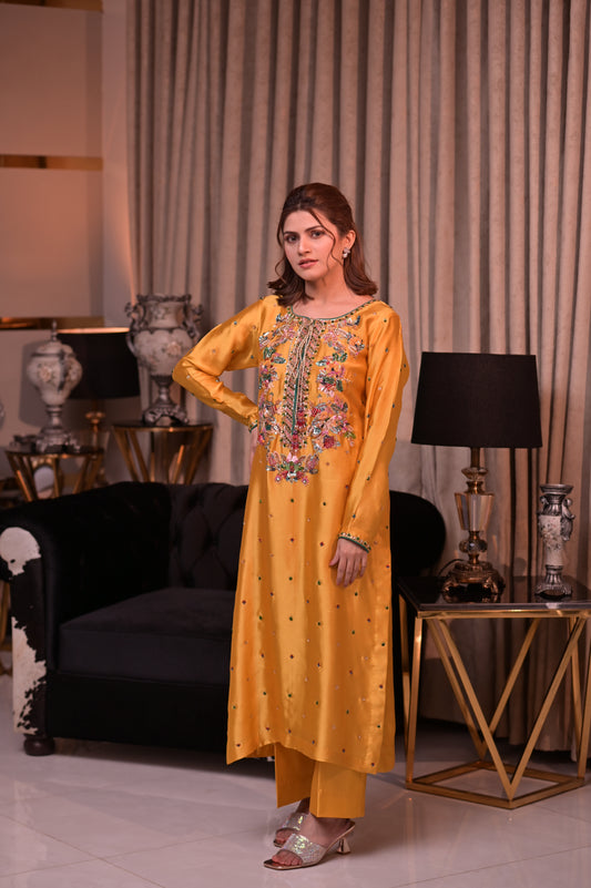 Golden Orange Silk Set