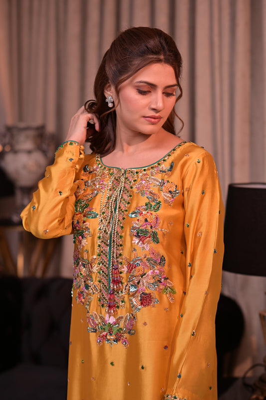 Golden Orange Silk Set